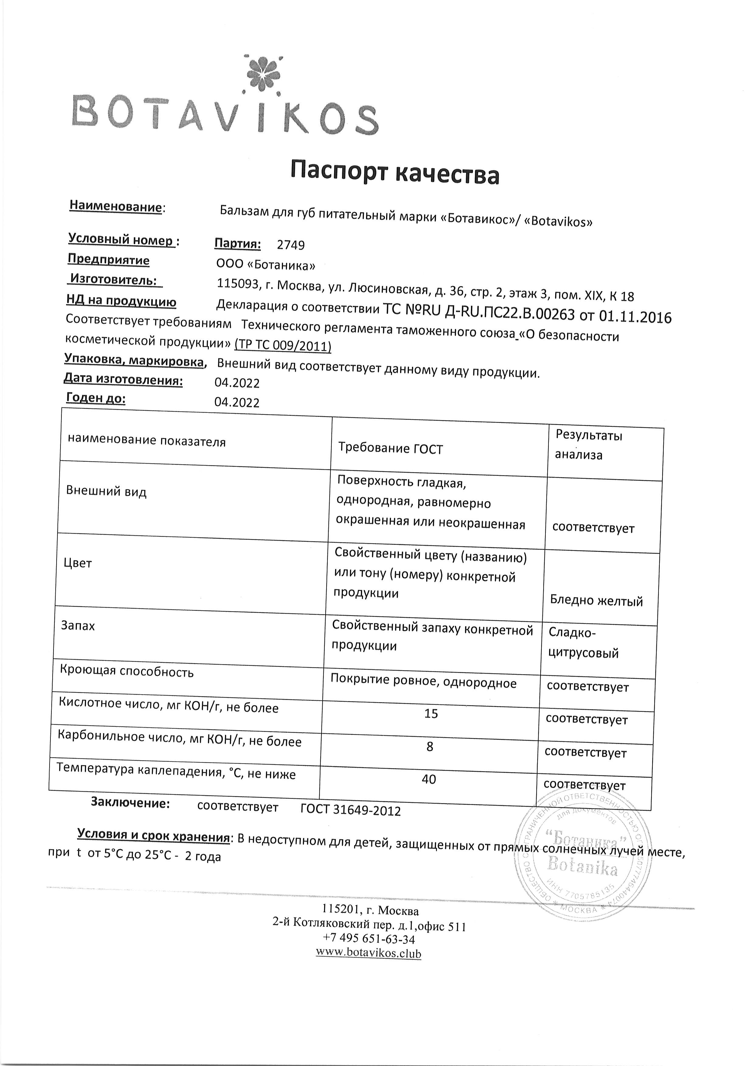 Паспорт №042022